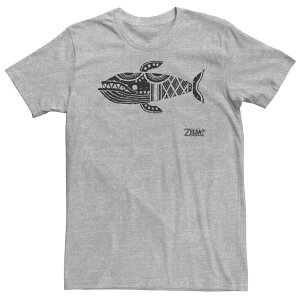 �A�j���L�����N�^�[ �����Y �g�b�v�X T�V���c �g�[�� ���S Licensed Character Big & Tall Nintendo Legend Of Zelda Links Awakening Whale Glyph Portrait Logo Tee Athletic Heather �w�U�[