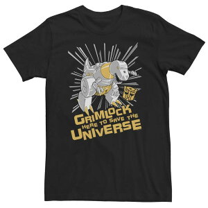 �A�j���L�����N�^�[ �����Y �g�b�v�X T�V���c �g�[�� Licensed Character Big & Tall Transformers Grimlock Here To Save Universe Tee Black �u���b�N