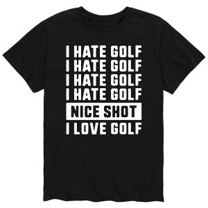 �A�j���L�����N�^�[ �����Y �g�b�v�X T�V���c Licensed Character Men's I Hate Golf Nice Shot I Love Golf Tee Black �u���b�N