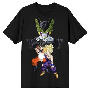 �A�j���L�����N�^�[ �����Y �g�b�v�X T�V���c Licensed Character Men's Dragon Ball Z Cell Goku and Gohan Tee Black �u���b�N