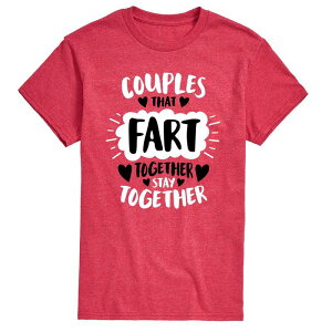 �A�j���L�����N�^�[ �����Y �g�b�v�X T�V���c Licensed Character Men's Couples That Fartogether Stay Together Tee Red ���b�h