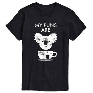 �A�j���L�����N�^�[ �����Y �g�b�v�X T�V���c �O���t�B�b�N Licensed Character Men's My Puns Are Koala Tea Graphic Tee Black �u���b�N