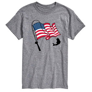 �A�j���L�����N�^�[ �����Y �g�b�v�X T�V���c �g�[�� �O���t�B�b�N Licensed Character Big & Tall Fishing Rod Flag Pole Graphic Tee Gray �O���[
