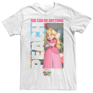 �A�j���L�����N�^�[ �����Y �g�b�v�X T�V���c �g�[�� �O���t�B�b�N Licensed Character Big & Tall The Super Mario Bros. Movie Peach She Can Do Anythingraphic Tee White �z���C�g