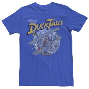 �f�B�Y�j�[ �����Y �g�b�v�X T�V���c �O���t�B�b�N Disney's DuckTales Men's Huey Dewey Louie Launchpad Retro Airplane Graphic Tee Royal
