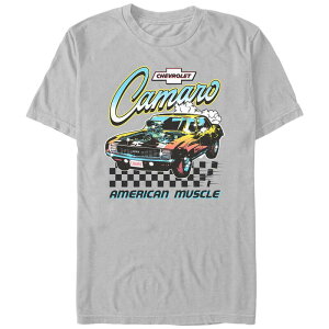 �A�j���L�����N�^�[ �����Y �g�b�v�X T�V���c �O���t�B�b�N Licensed Character Men's Chevrolet Camaro American Muscle Poster Graphic Tee Silver �V���o�[