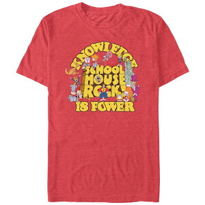 �A�j���L�����N�^�[ �����Y �g�b�v�X T�V���c �O���t�B�b�N Licensed Character Men'schoolhouse Rock! Knowledge Is Power Graphic Tee Red Heather �w�U�[