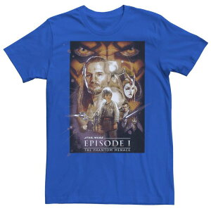 �X�^�[ �E�H�[�Y �����Y �g�b�v�X T�V���c Men'star Wars The Phantomenace Movie Poster Tee Royal