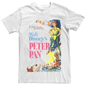 �f�B�Y�j�[ �����Y �g�b�v�X T�V���c Disney's Peter Pan Retro Movie Poster Men's Tee White �z���C�g