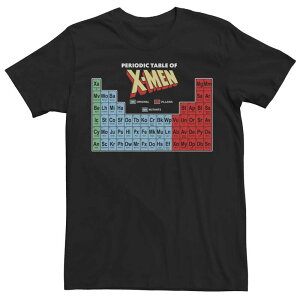 �A�j���L�����N�^�[ �����Y �g�b�v�X T�V���c Licensed Character Men's Marvel Periodic Table Of X-Men Element Hero Villains Tee Black �u���b�N