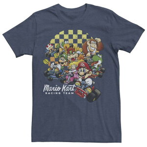 �A�j���L�����N�^�[ �����Y �g�b�v�X T�V���c Licensed Character Men's Nintendo Mario Kart Racing Team Group Shotee Navy Heather �w�U�[