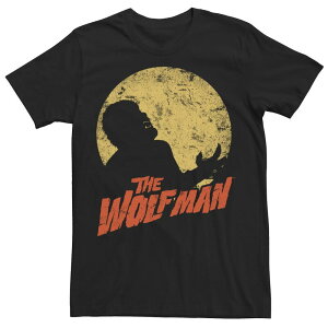 �A�j���L�����N�^�[ �����Y �g�b�v�X T�V���c Licensed Character Men's Universal Monsters The Wolfman Moonlit Silhouettee Black �u���b�N