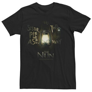�A�j���L�����N�^�[ �����Y �g�b�v�X T�V���c Licensed Character Men's The Nun Sister Please This Way Lantern Movie Poster Tee Black �u���b�N