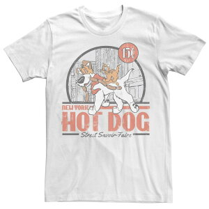 �f�B�Y�j�[ �����Y �g�b�v�X T�V���c Disney's Oliver & Company New York Hot Dog Poster Men's Tee White �z���C�g