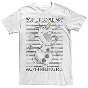 �f�B�Y�j�[ �����Y �g�b�v�X T�V���c Men's Disney's Frozen Olaf Some People Are Worth Melting For Tee White �z���C�g