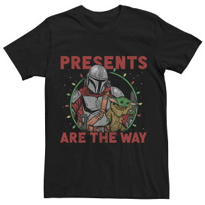 �X�^�[ �E�H�[�Y �����Y �g�b�v�X T�V���c Star Wars Men's Mandalorian Presents Are The Way Christmas Tee Black �u���b�N