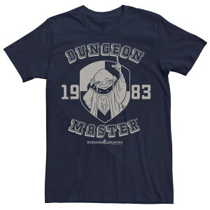 �A�j���L�����N�^�[ �����Y �g�b�v�X T�V���c Licensed Character Men's Dungeons Andragons Dungeon Master 1983 Shield Tee Navy �l�C�r�[
