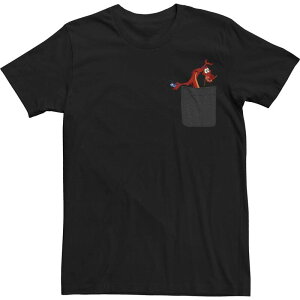 �f�B�Y�j�[ �����Y �g�b�v�X T�V���c �g�[�� Big & Tall Disney Mulan Mushu And Cri-Kee Pocketee Black �u���b�N