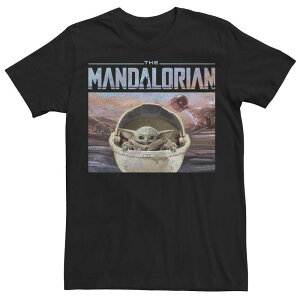 �A�j���L�����N�^�[ �����Y �g�b�v�X T�V���c ���S Licensed Character Men'star Wars The Mandalorian The Child Poster Logo Fill Tee Black �u���b�N