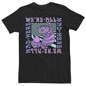 �f�B�Y�j�[ �����Y �g�b�v�X T�V���c �g�[�� Big & Tall Disney Alice In Wonderland Cheshire Cat We're All Mad Here Tee Black �u���b�N
