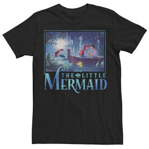 �f�B�Y�j�[ �����Y �g�b�v�X T�V���c Disney's The Little Mermaid Ariel & Eric Grotto Portrait Men's Tee Black �u���b�N