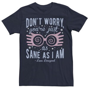 �A�j���L�����N�^�[ �����Y �g�b�v�X T�V���c �g�[�� Licensed Character Big & Tall Harry Potter Luna Don't Worryou're Just Asane As I Am Quotee Navy �l�C�r�[