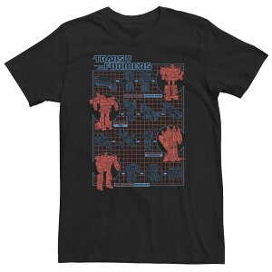 �A�j���L�����N�^�[ �����Y �g�b�v�X T�V���c �g�[�� Licensed Character Big & Tall Transformers How To Transform Schematic Tee Black �u���b�N