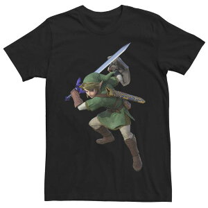 �A�j���L�����N�^�[ �����Y �g�b�v�X T�V���c Licensed Character Men's Nintendo The Legend Of Zelda Link Action Portraitee Black �u���b�N