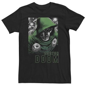 �}�[�x�� �����Y �g�b�v�X T�V���c �g�[�� Big & Tall Marvel Fantastic Four Doctor Doom Portraitee Black �u���b�N