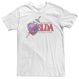 �A�j���L�����N�^�[ �����Y �g�b�v�X T�V���c �g�[�� ���S Licensed Character Big & Tall Nintendo Zelda Ocarina of Time Classic Logo Tee White �z���C�g