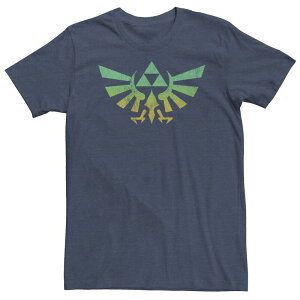 �A�j���L�����N�^�[ �����Y �g�b�v�X T�V���c �g�[�� Licensed Character Big & Tall Nintendo Legend of Zelda Triforce Green Fade Tee Navy Heather �w�U�[