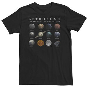 �A�j���L�����N�^�[ �����Y �g�b�v�X T�V���c �g�[�� Licensed Character Big & Tall Trendy Astronomy The Study Of The Solar System Tee Black �u���b�N