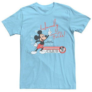 �f�B�Y�j�[ �����Y �g�b�v�X T�V���c Disney's 100 Mickey Mouse Howdy Folks! Men's Tee Light Blue �u���[