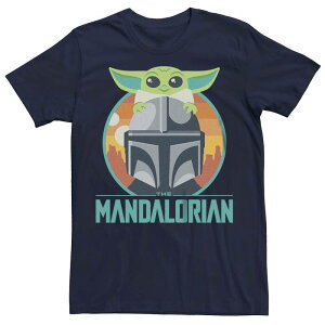 �X�^�[ �E�H�[�Y �����Y �g�b�v�X T�V���c �O���t�B�b�N Men'star Wars The Mandalorian Cute Grogu Rides Graphic Tee Navy �l�C�r�[