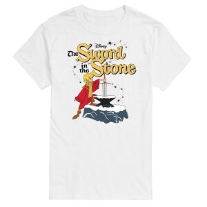 �f�B�Y�j�[ �����Y �g�b�v�X T�V���c ���S �O���t�B�b�N Disney's The Sword and the Stone Men's Logo Graphic Tee White �z���C�g