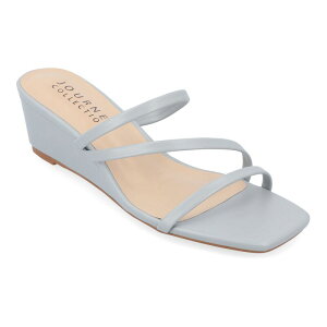 �W�����l �R���N�V���� ���f�B�[�X �V���[�Y �T���_�� Journee Collection Takarah Women's Wedge Sandals Blue Gray �O���[