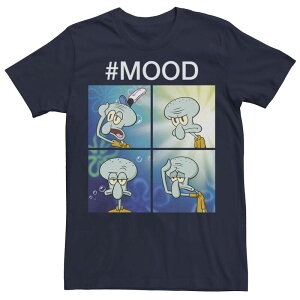 �j�R���f�I�� �����Y �g�b�v�X T�V���c �p���c �O���t�B�b�N Men's Nickelodeon SpongeBob SquarePantsquidward Mood Graphic Tee Navy �l�C�r�[
