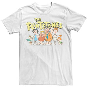 �A�j���L�����N�^�[ �����Y �g�b�v�X T�V���c Licensed Character Men's The Flintstones Meethe Family Portraitee White �z���C�g