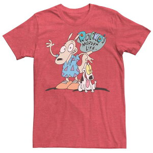 �A�j���L�����N�^�[ �����Y �g�b�v�X T�V���c Licensed Character Men's Nickelodeon Rocko's Modern Life Show Intro Tee Red Heather �w�U�[
