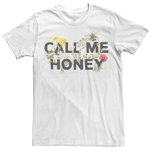 �A�j���L�����N�^�[ �����Y �g�b�v�X T�V���c �t�����[�� �t�����[ Licensed Character Men's Call Me Honey Floral Bees Tee White �z���C�g