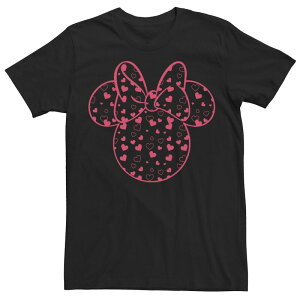 �f�B�Y�j�[ �����Y �g�b�v�X T�V���c Disney's Mickey And Friends Minnie Men's Valentine's Day Heart Fill Tee Black �u���b�N