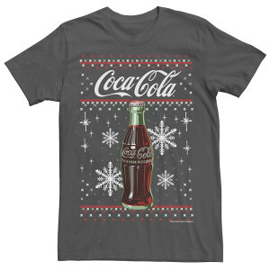 �A�j���L�����N�^�[ �����Y �g�b�v�X T�V���c �Z�[�^�[ Licensed Character Men's Coca-Cola Classic Bottle Christmasweater Style Tee Charcoal �`���R�[��