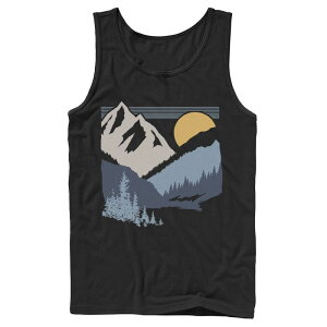 �A�j���L�����N�^�[ �����Y �g�b�v�X T�V���c Licensed Character Men'slanted Sun And Mountains Tank Top Black �u���b�N