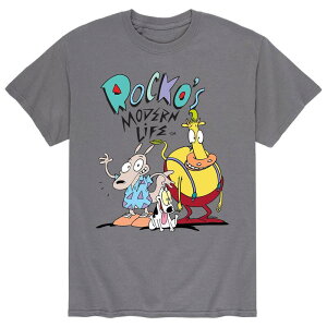 �A�j���L�����N�^�[ �����Y �g�b�v�X T�V���c Licensed Character Men's Rocko's Modern Life Group Tee Gray �O���[