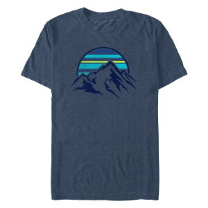 �A�j���L�����N�^�[ �����Y �g�b�v�X T�V���c �g�[�� Licensed Character Big & Tall Trendy Blue Mountain Range Striped Sun Tee Navy Heather �w�U�[