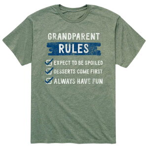 �A�j���L�����N�^�[ �����Y �g�b�v�X T�V���c Licensed Character Men's Grandparent Rules Tee Green �O���[��