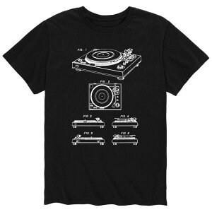 �A�j���L�����N�^�[ �����Y �g�b�v�X T�V���c Licensed Character Men's Turntable Diagram Tee Black �u���b�N