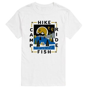 �A�j���L�����N�^�[ �����Y �g�b�v�X T�V���c Licensed Character Men's Hike Camp Fish Ride Tee White �z���C�g