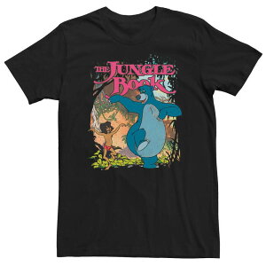 �f�B�Y�j�[ �����Y �g�b�v�X T�V���c �g�[�� Big & Tall Disney The Jungle Book Mowgli And Baloo Movie Poster Tee Black �u���b�N