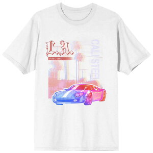 �A�j���L�����N�^�[ �����Y �g�b�v�X T�V���c �O���t�B�b�N Licensed Character Men's Car Fanatic LA Cali Steel Graphic Tee White �z���C�g